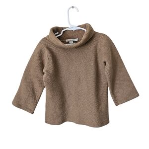 Boden Girls Wool Cotton Blend Tan Textured Knit Cozy Sweater, Size 4